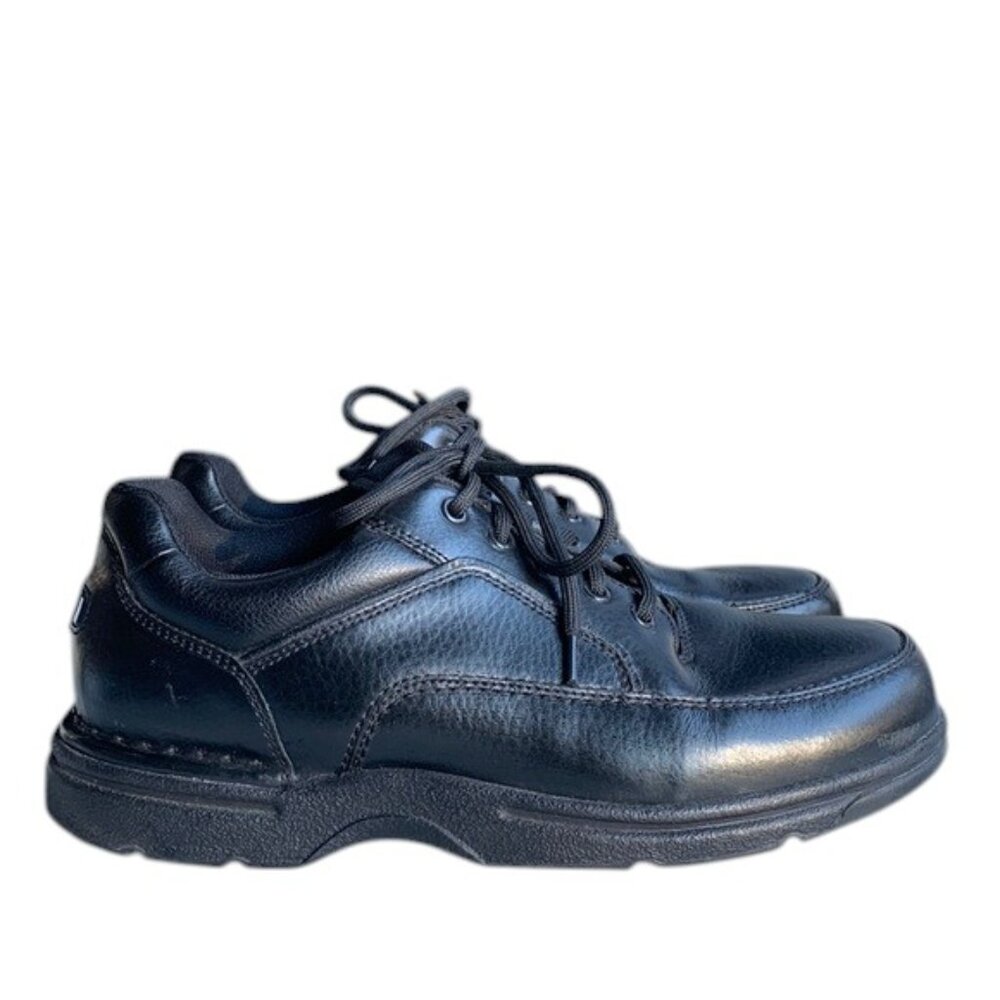 Rockport Men’s Size 10 Black Leather‎ Ridgefield Eureka Lace Up Comfort Shoes